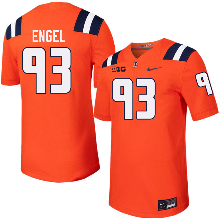 Men #93 Henry Engel Illinois Fighting Illini College Football Jerseys Stitched-Orange